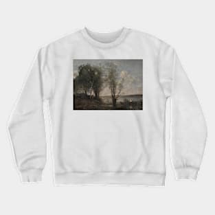 Boatman among the Reeds by Jean-Baptiste-Camille Corot Crewneck Sweatshirt